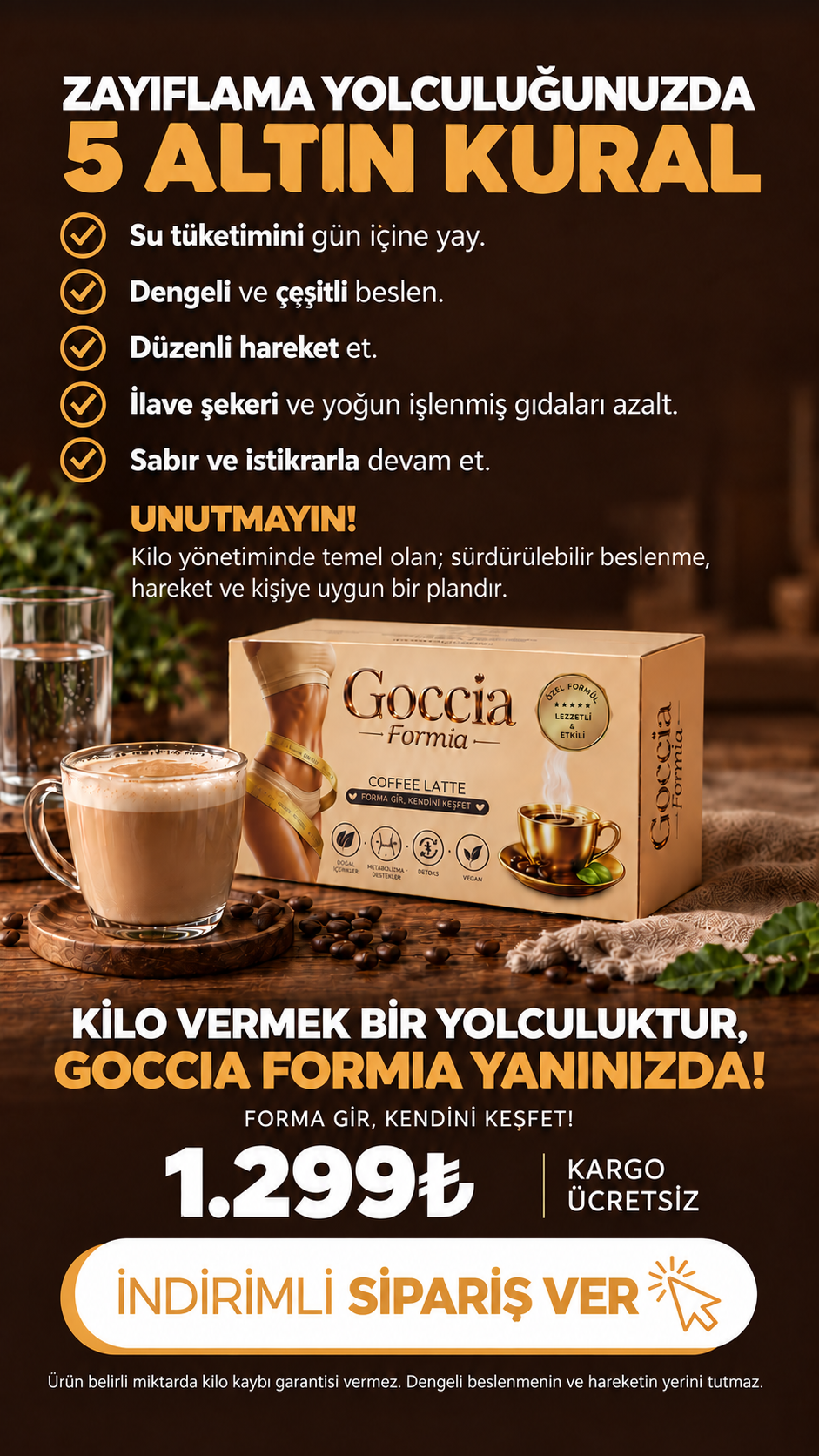 Goccia Kolajenli Hindiba Form Kahvesi | L-Karnitin ve Garcinia Cambogia İçeren | Yağ Yakıcı ve Ödem Attırıcı